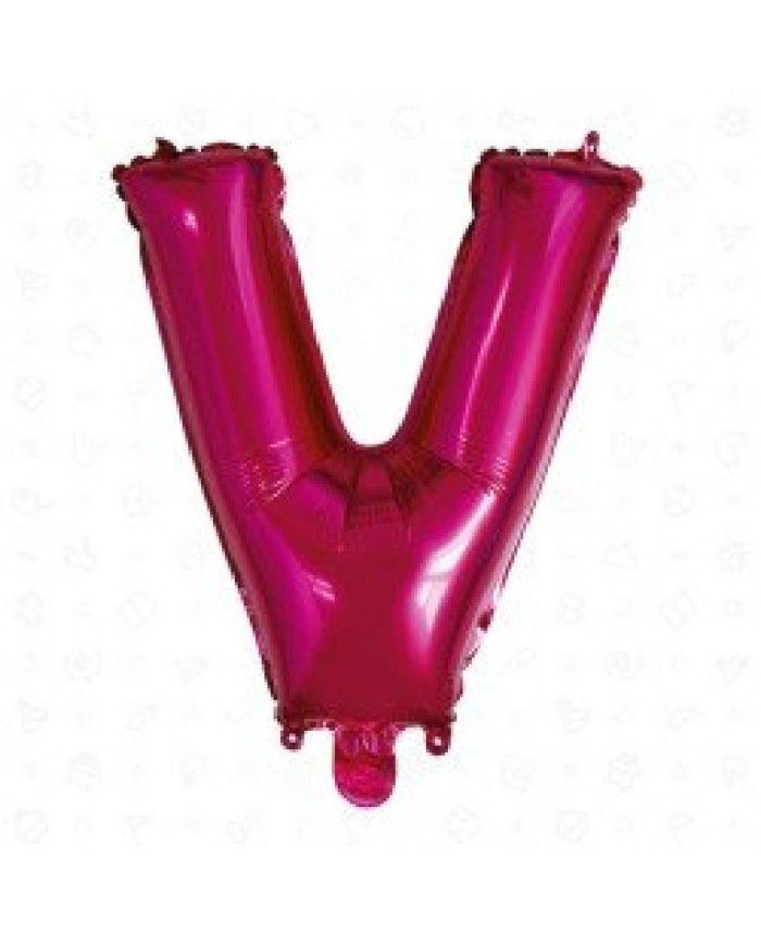 Palloncino Mylar Lettera V Fuxia Cm