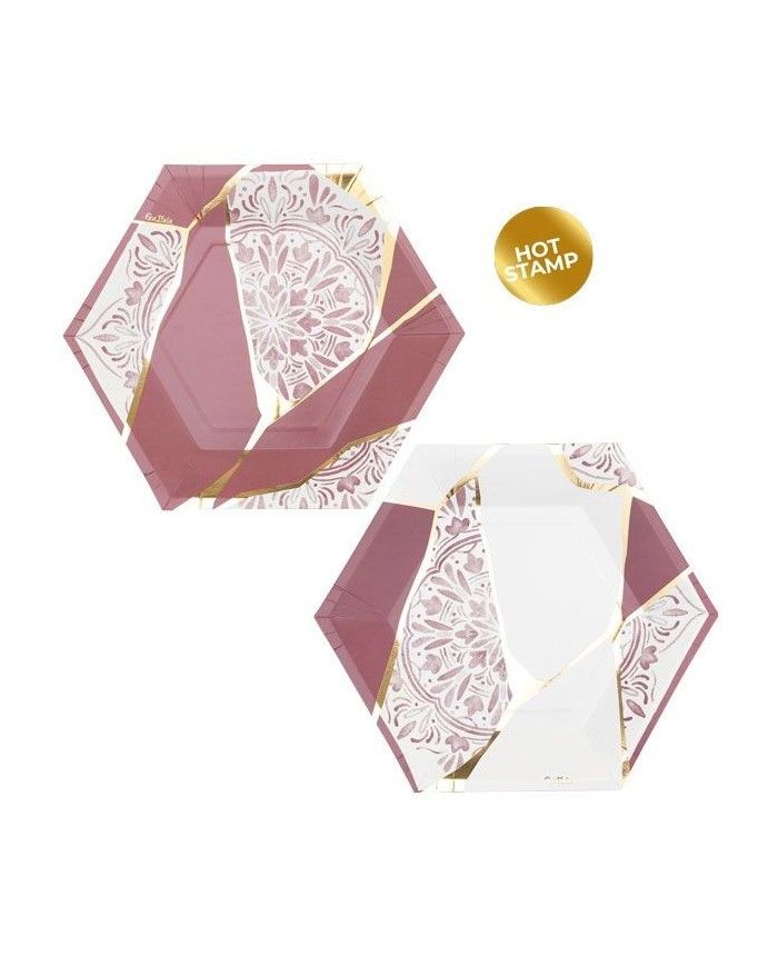 BICCHIERI CON COVER DI CARTA KINTSUGI PINK 8 PZ 250 CC