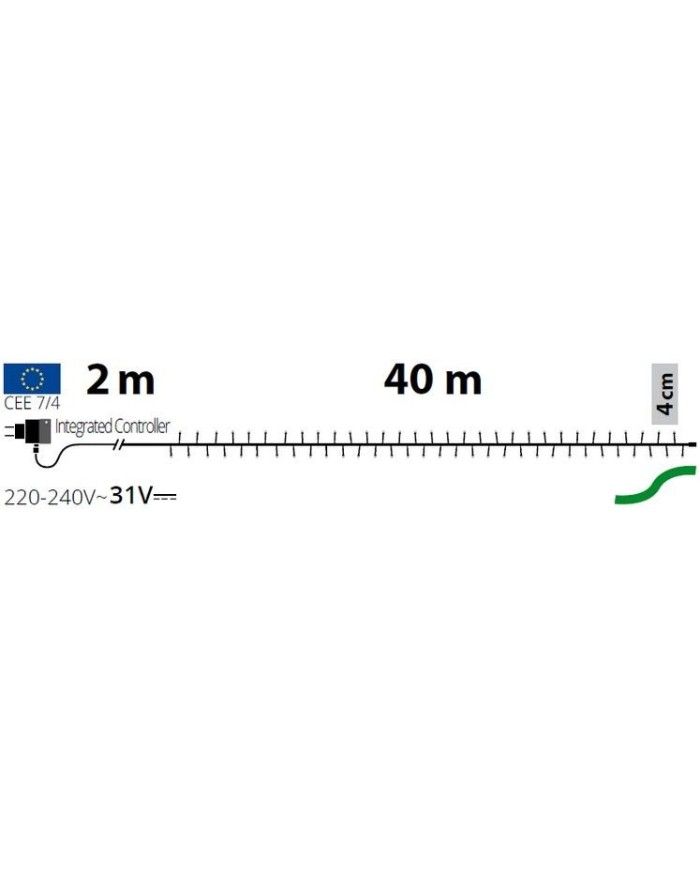 Catena luci 1000 led luce calda 40mt per albero di natale