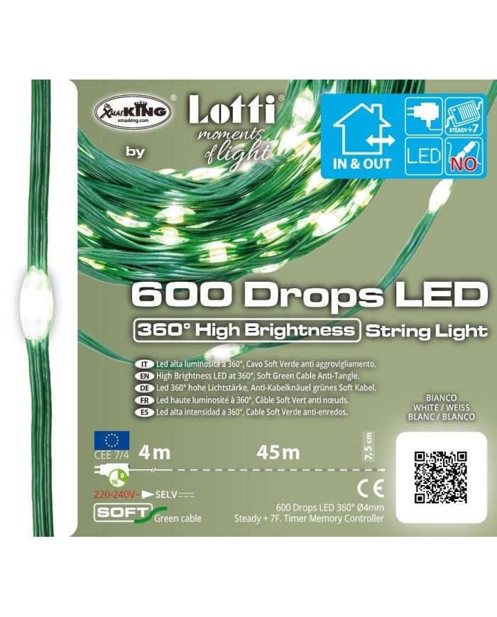 Catena 600 led 31v 30 mt con filo di rame e luce calda distanza led 5 cm