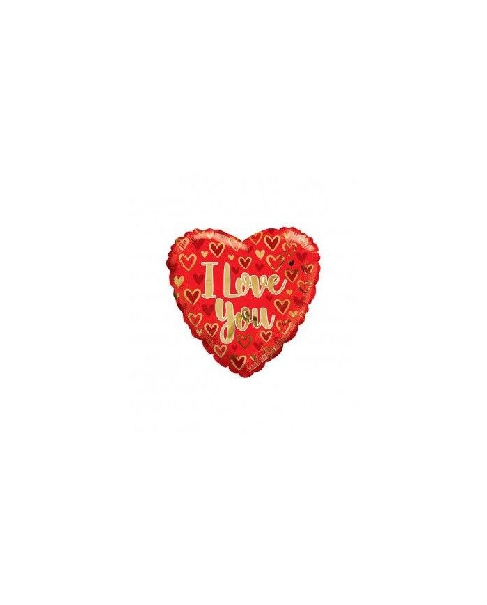 Palloncino mylar I Love You Oro e Rosso 1845cm