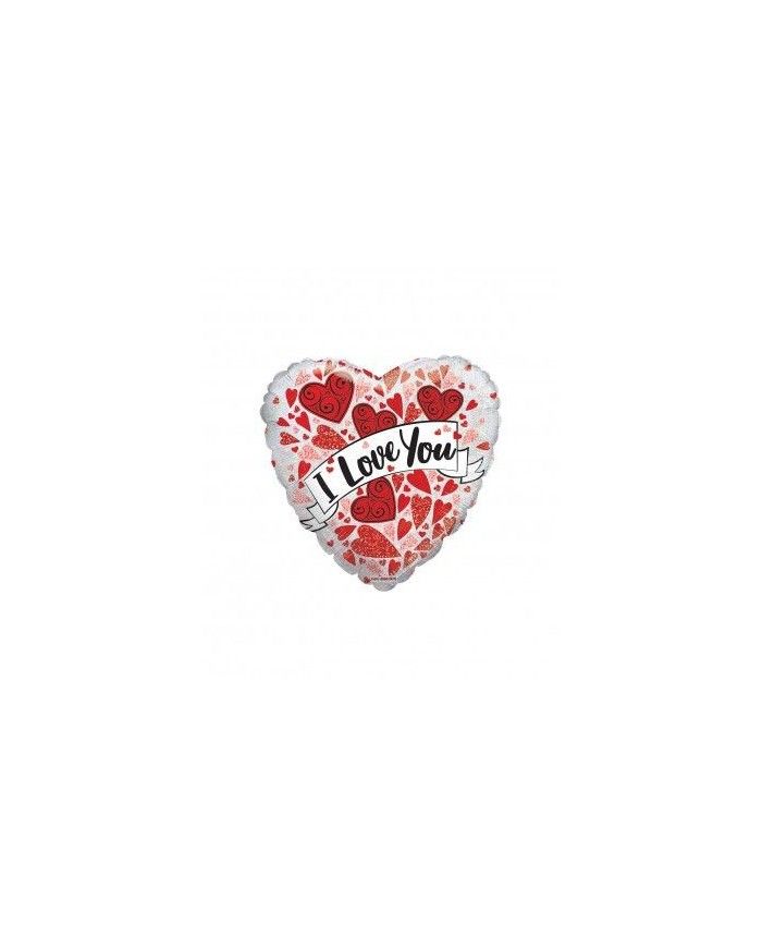 Palloncino I Love You Olografico Cuore 18 46cm