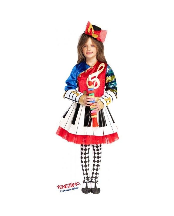 costume di carnevale nota musicale ragazza da 7 a 10 anni