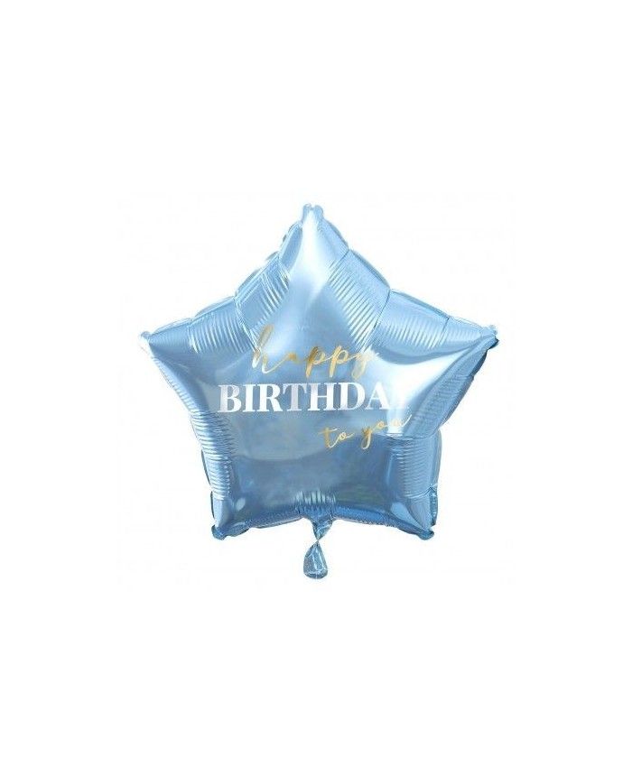 Palloncino mylar 18 pollici 45 cm Stella Blu Happy BirthDay