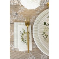 Piatti di carta 21x21cm Floral White Bianchi 8Pz