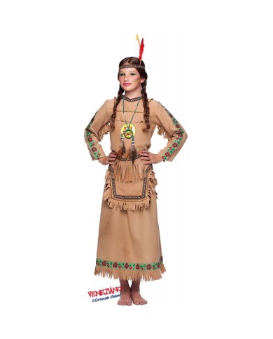 Costume vestito di carnevale Indiana da 7 a 10 anni