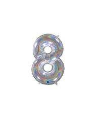 Palloncino mylar numero 1 Argento 35 cm