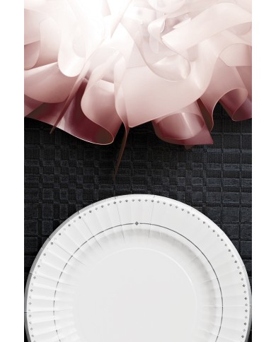 Piatti di carta 27cm Pink Flowers con decoro Fiori 8Pz