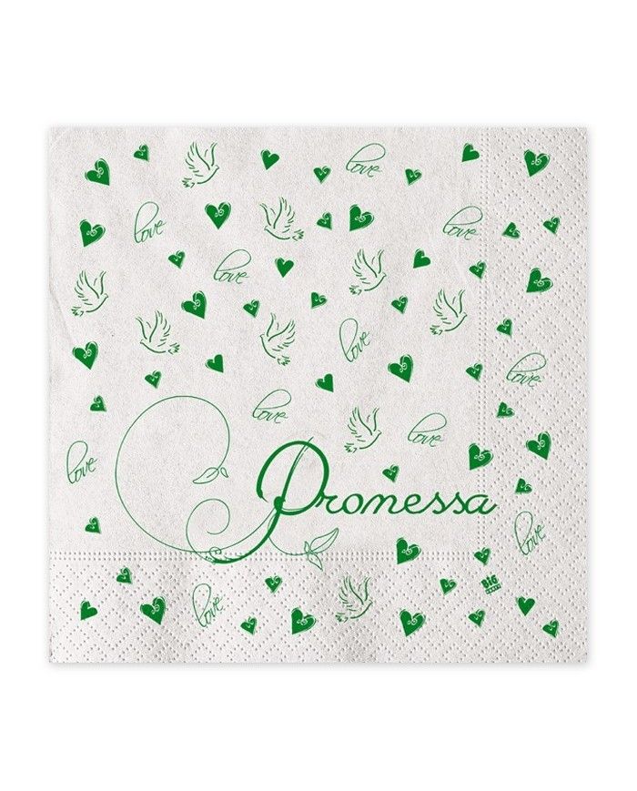 20 Tovaglioli di carta menta baby shower 25 x 25 cm