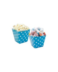 Box porta popcorn e caramelle Sweety Turchese con pois bianchi 6