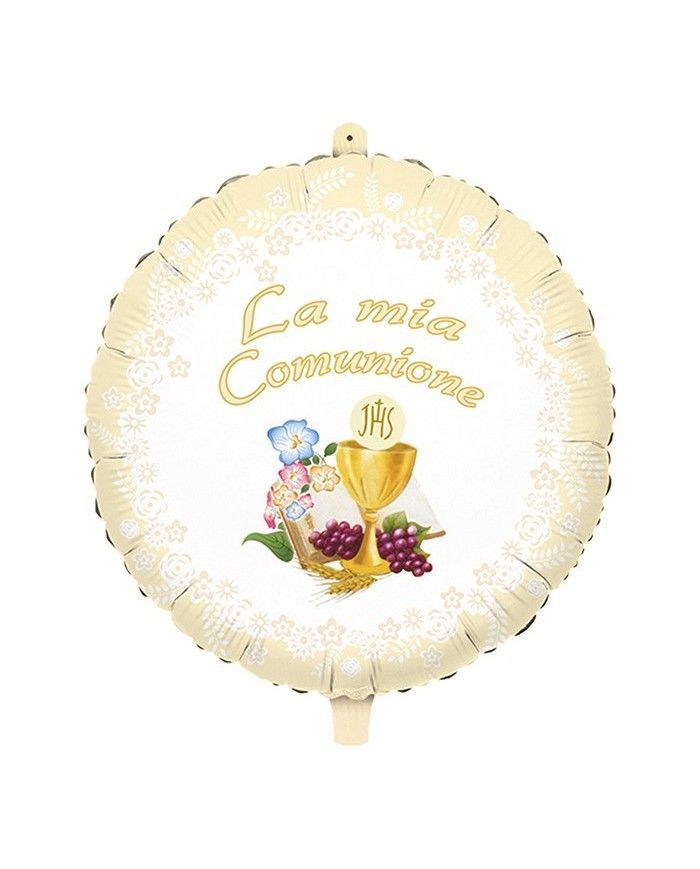 Palloncino Mylar Tondo cm.45 Communion (18)