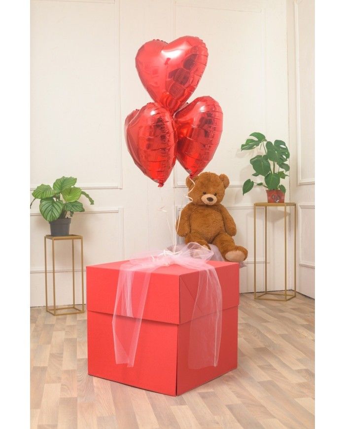 Scatola regalo aperta a sorpresa 3d con confetti cadenti scatola