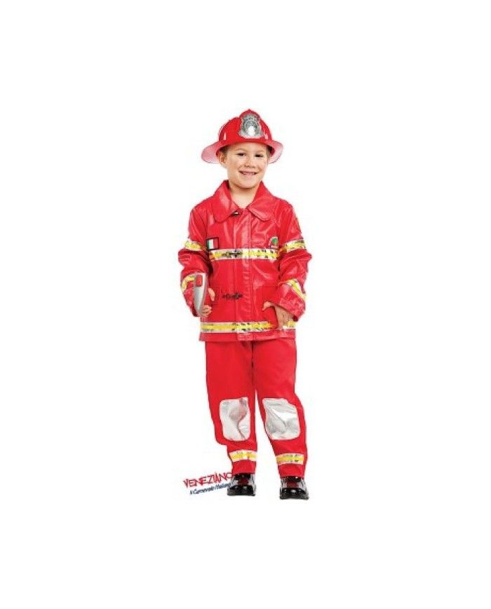 Pompiere Costume Bambino Vigile Del Fuoco Fire Carnevale Travestimenti  Feste Fun, 8-10 anni