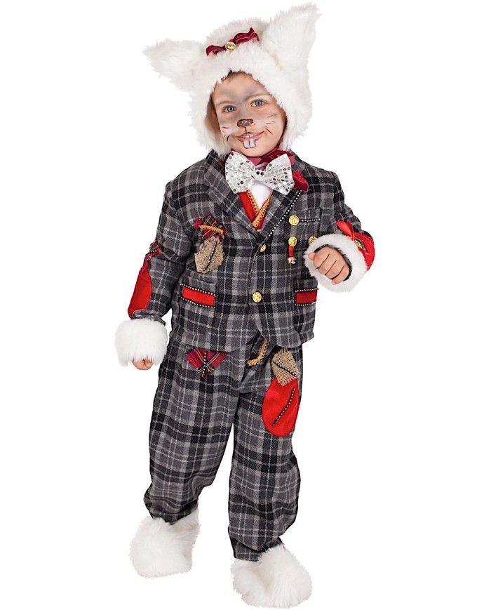 Costume vestito di carnevale Bianco coniglio bambino da 1 a 6 anni