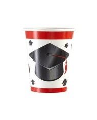 Bicchieri di carta 250ml Laurea Graduation 8Pz