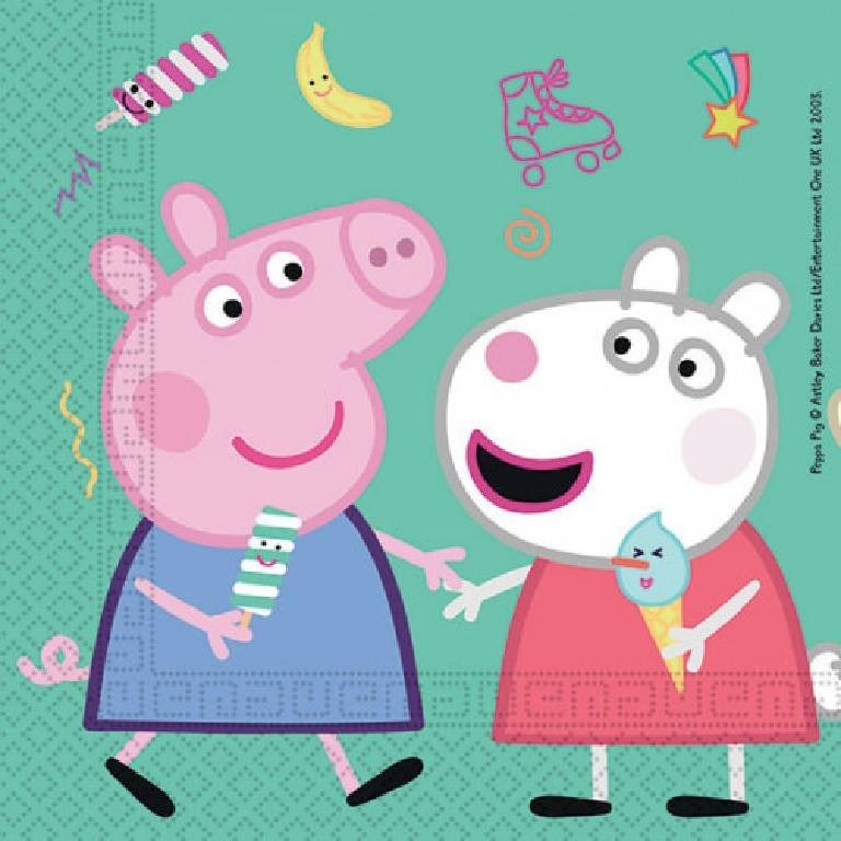 Tovaglioli di carta Peppa Pig 33x33 cm 16 Pz