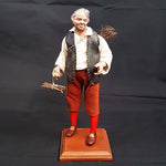 Statuina pastore Uomo con legna 35 cm con occhi di vetro