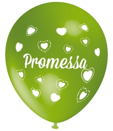 Palloncino Verde stampato Promessa 12" 30 cm