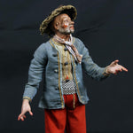 Pastore statuetta Uomo vestito 35 cm con cappello testa mani piedi di terracotta