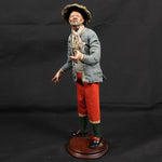 Pastore statuetta Uomo vestito 35 cm con cappello testa mani piedi di terracotta