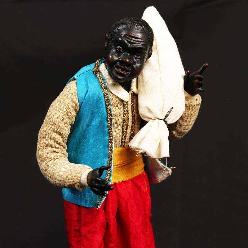 Pastore statuina Uomo vestito 35 cm con testa mani e piedi di terracotta
