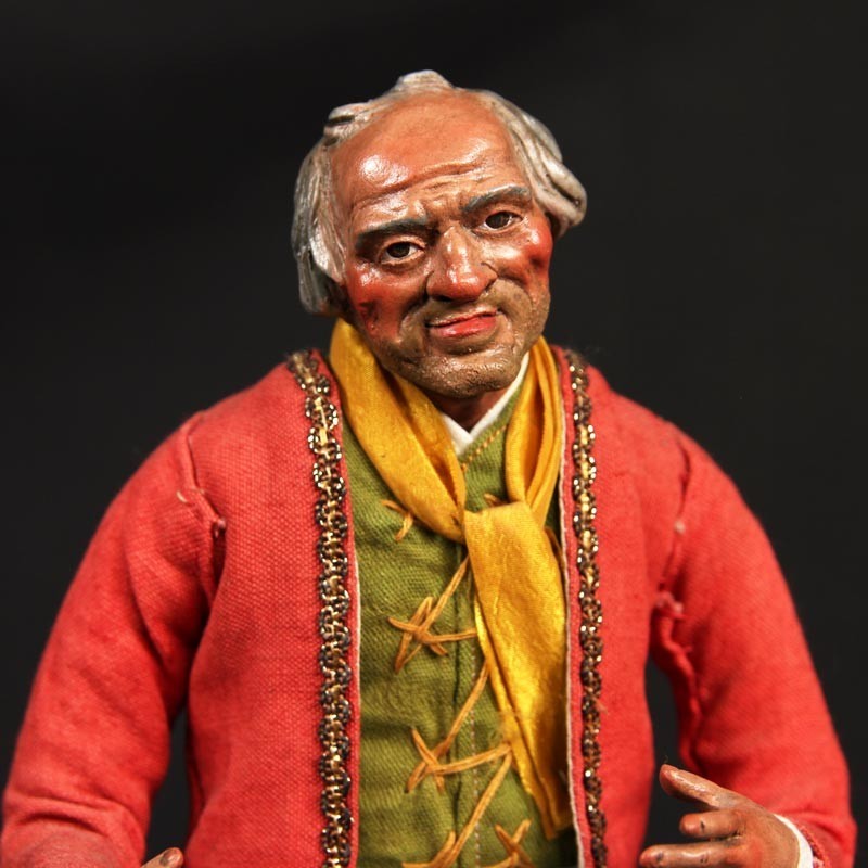 Pastore statuina Uomo vestito 35cm con testa mani e piedi di terracotta