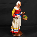 Pastore statuina Donna vestita con cesto 35 cm con di terracotta