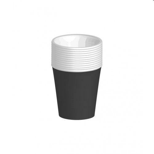 Bicchieri di carta biodegradabili 266ml Neri 12pz
