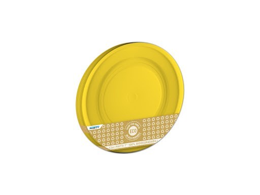 Piatti di carta biodegradabili 18cm Giallo 12pz