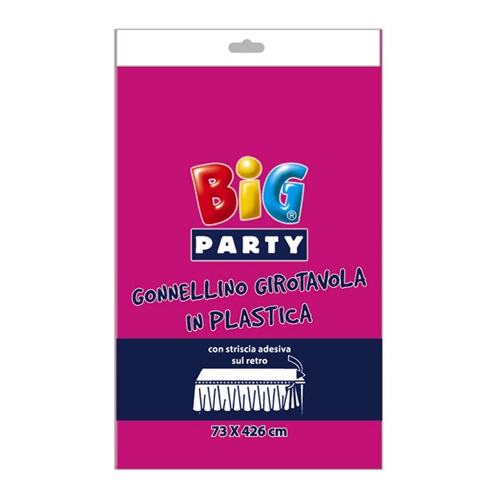 Tovaglia gonnellino girotavola di plastica Fuxia 73x426 cm