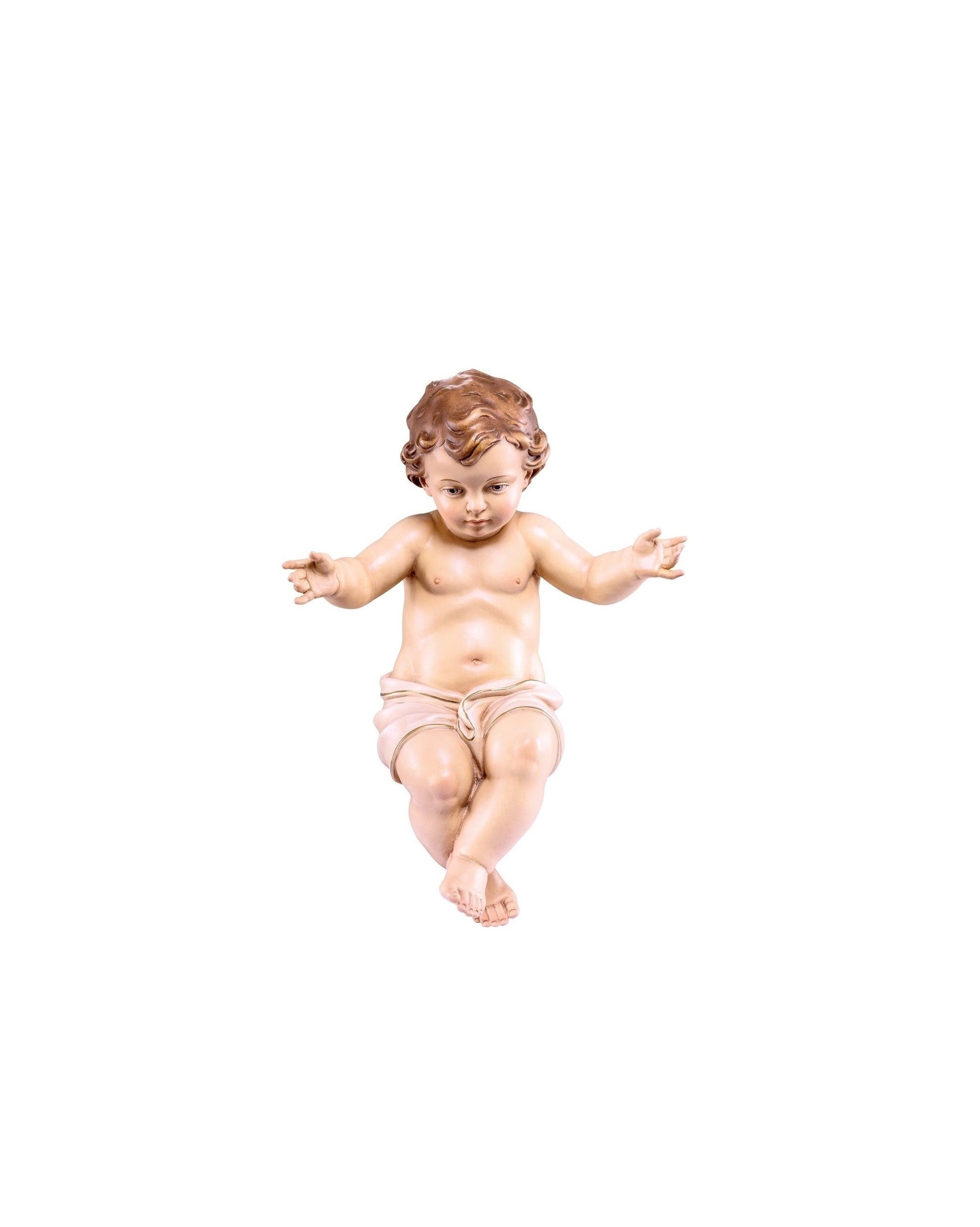 Statuina Gesù bambino 5cm in legno dipinto a mano