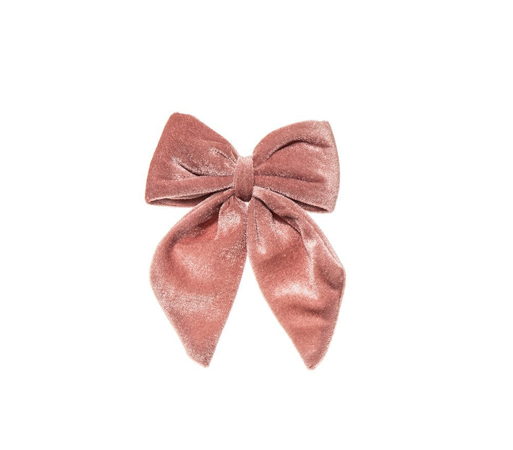 Puntale Fiocco di Velluto 13x15cm Rosa per decorazione albero di Natale