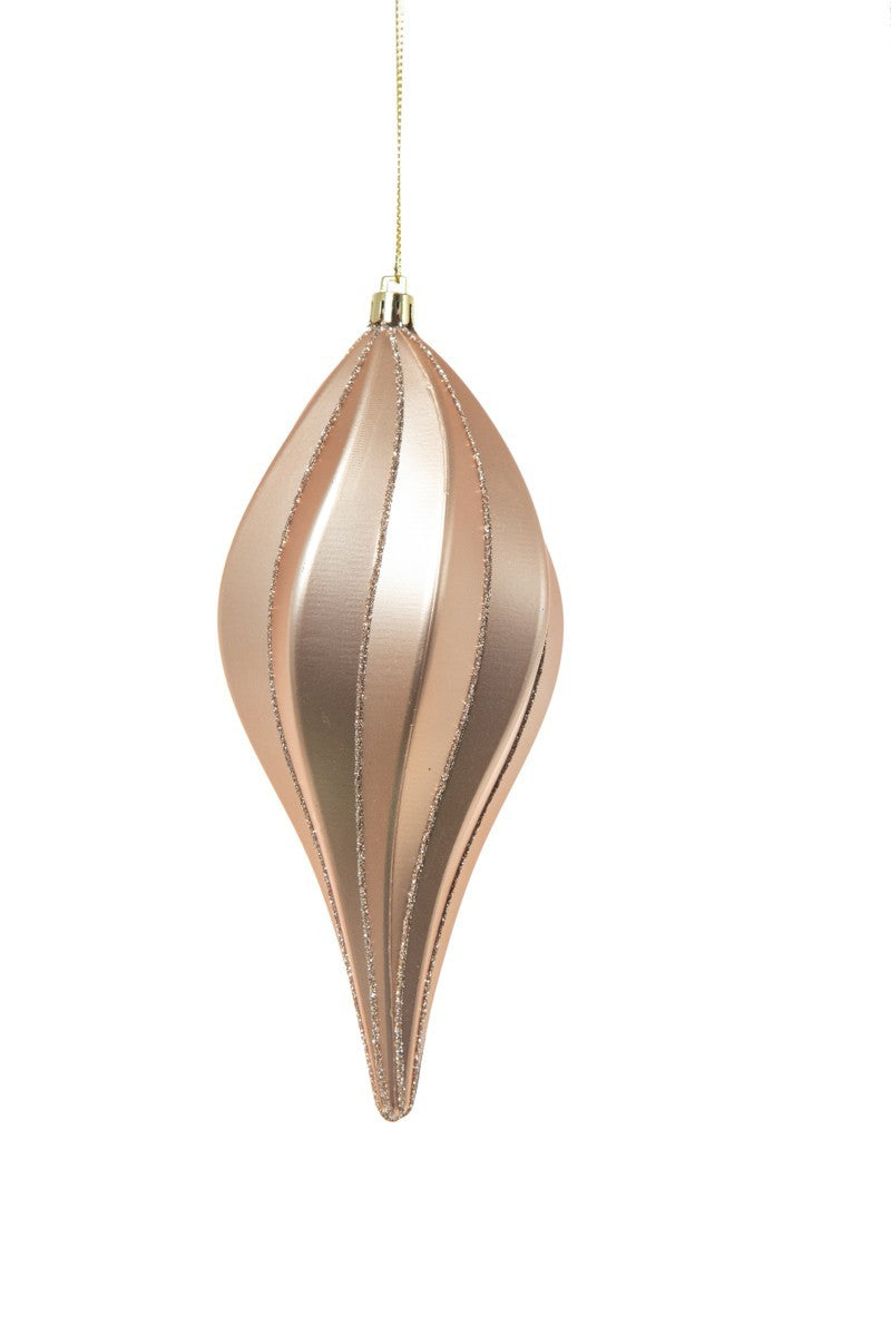 Pendente di vetro 20cm Rosa per albero di Natale