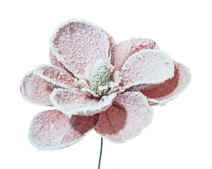 Pick Magnolia innevata 24cm Malva per decorazioni