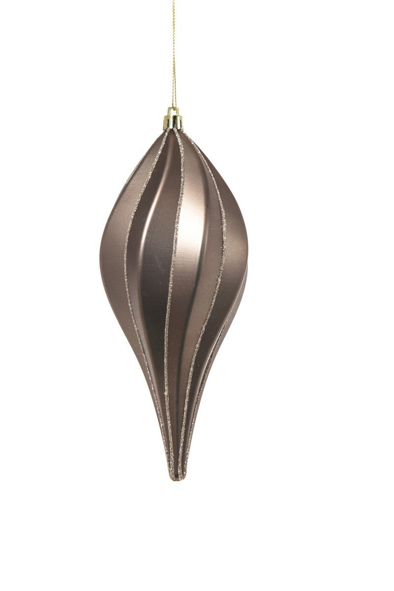 Pendente di vetro 20cm Grigio per albero di Natale