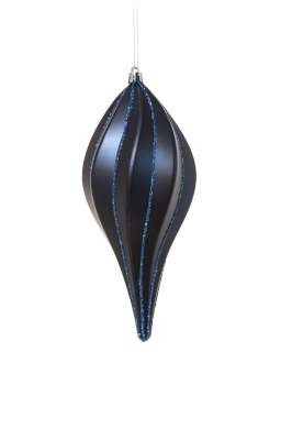 Pendente di vetro 20cm Blu per albero di Natale