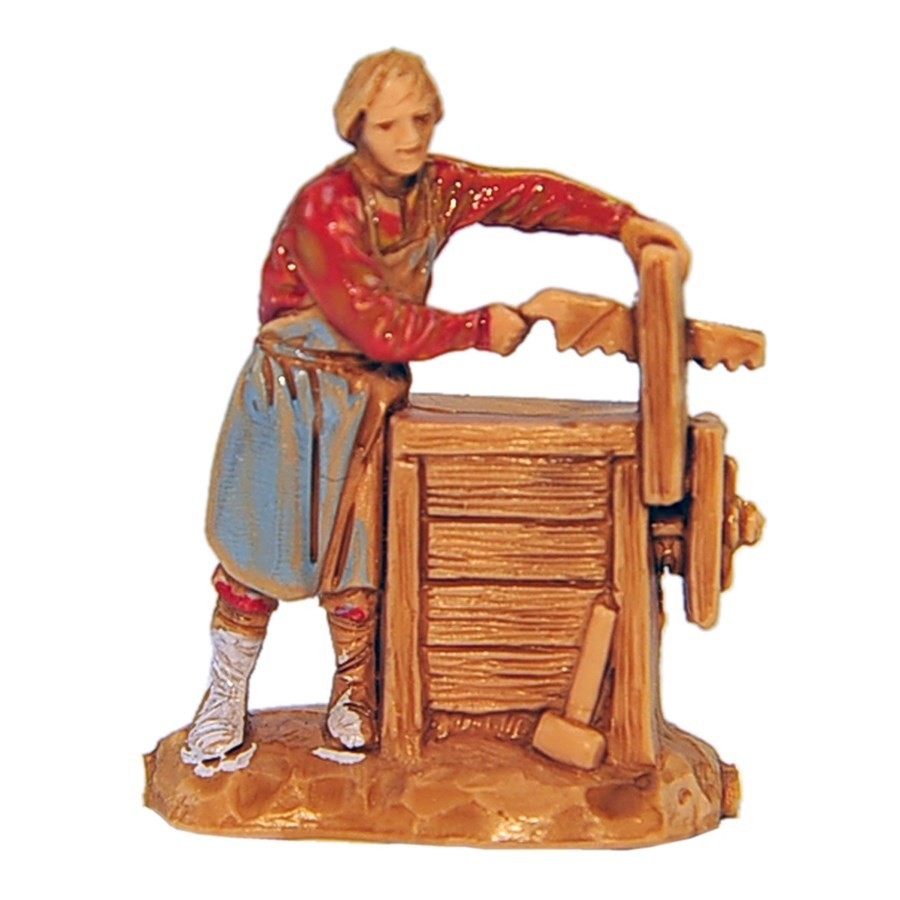 Pastore Statuina Falegname 3,5cm di plastica Moranduzzo per presepe
