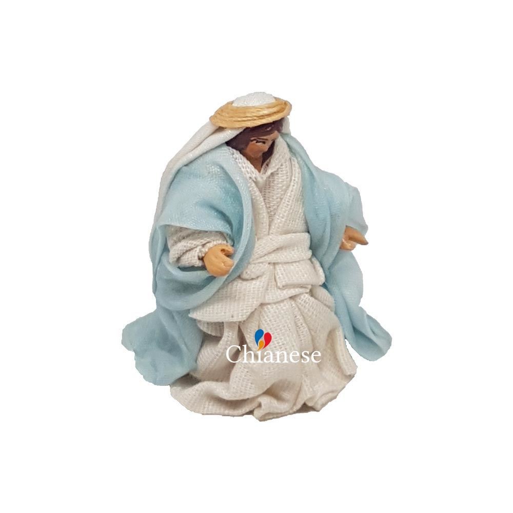 Pastore statuina Madonna vestita 6cm di terracotta per presepe