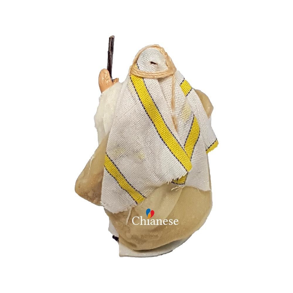 Pastore statuina San Giuseppe vestito 6cm di terracotta per presepe