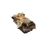 Pastore statuina Bambinello con culla per pastori da 18cm per presepe