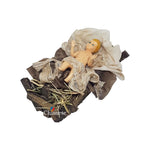 Pastore statuina Bambinello vestito con culla per pastori da 22cm