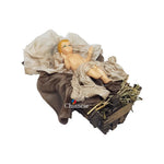 Pastore statuina Bambinello vestito con culla per pastori da 22cm