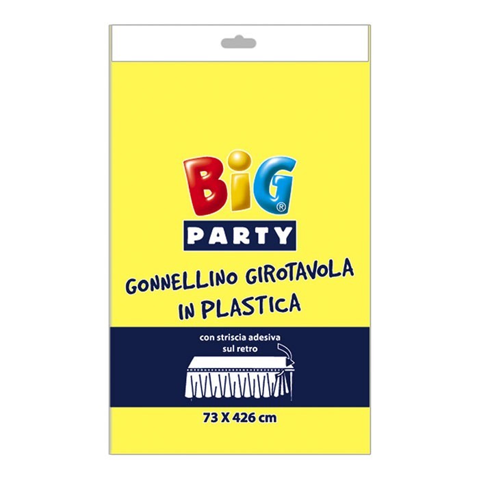 Tovaglia gonnellino girotavola di plastica Giallo 73x426 cm