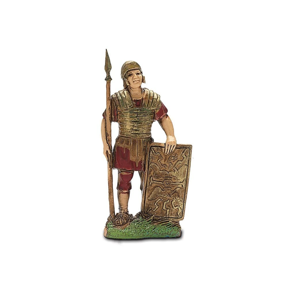 Statuina Soldato Romano con scudo 6cm di plastica Moranduzzo