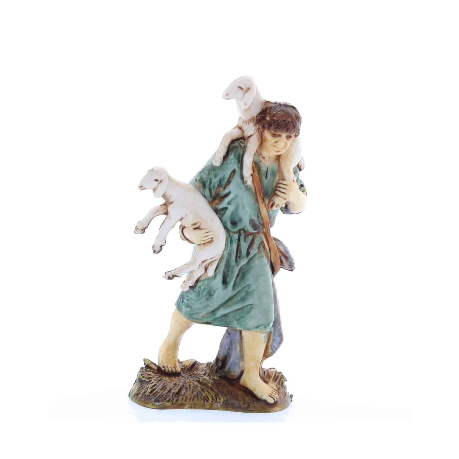 Pastore Statuina Buon Pastore 10cm di plastica stile 700 Moranduzzo per presepe