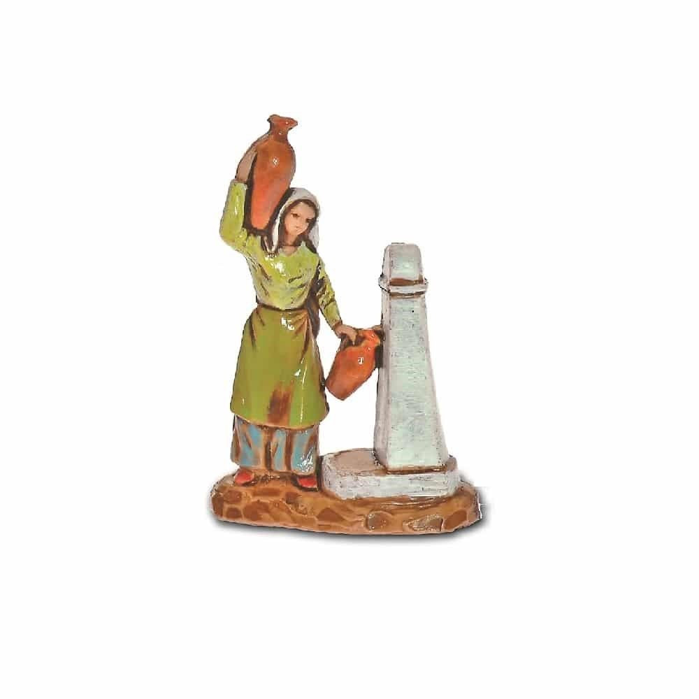 Pastore statuina Donna alla fontana 3,5cm di plastica Moranduzzo