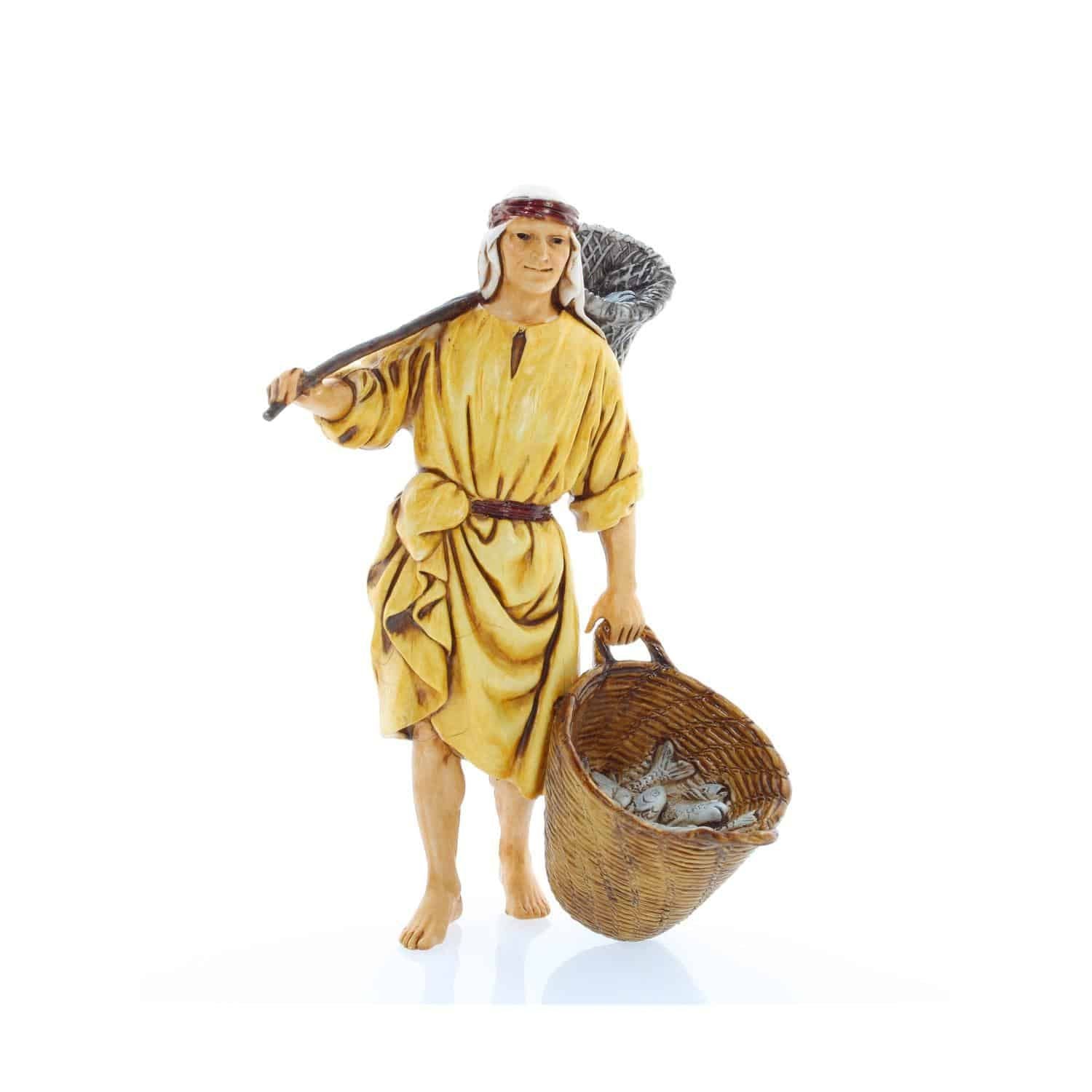 Pastore statuina Moranduzzo Pescatore 13 cm per presepe