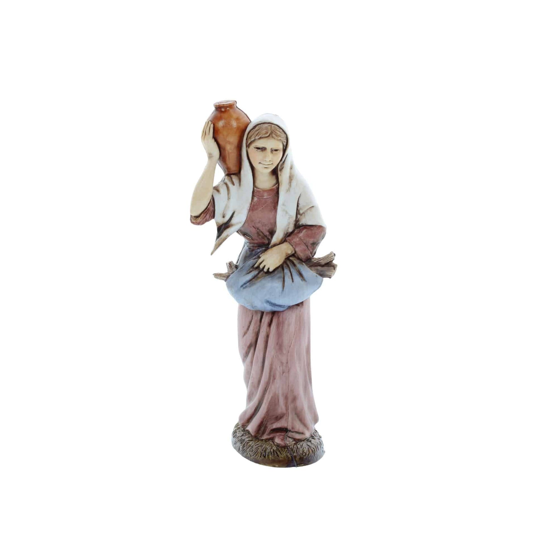 Pastore statuina Donna con brocca 12 cm presepe in PVC stile ’700 | Moranduzzo
