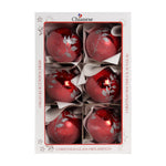 1pz Pallina di vetro decorata a mano Rosso 80mm