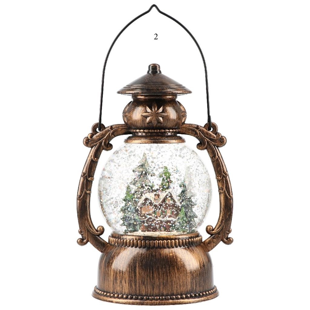 Giostrina di natale Lanterna con neve nautica luxe - 2ass